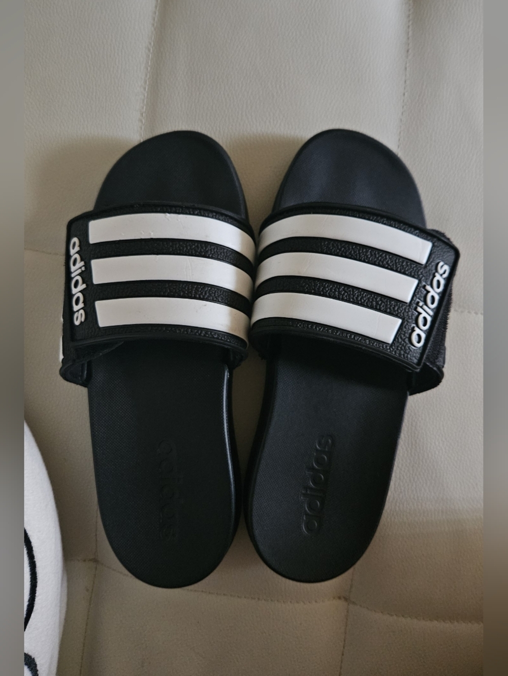 Adidas Black & White Adilette Slide Sandals